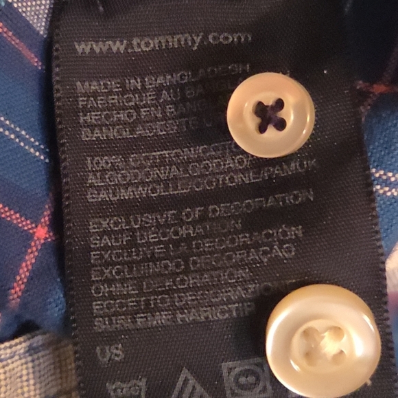 Tommy Hilfiger Men's Blue Plaid Shirt Vintage Look XL - Picture 3 of 6